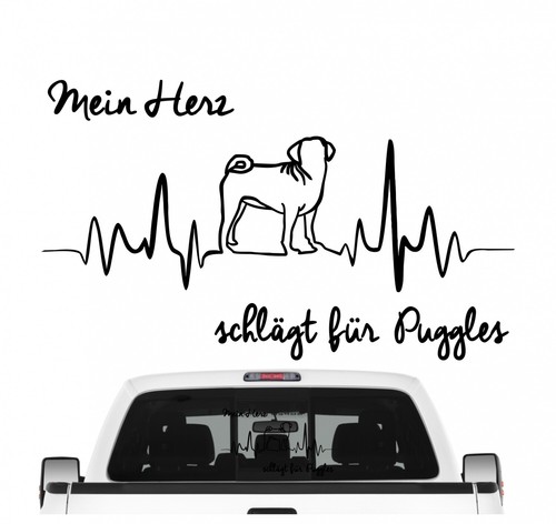 Puggle mops beagle aufkleber - mops,