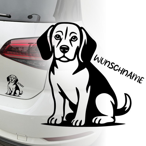 Beagle hund auto - auto, aufkleber