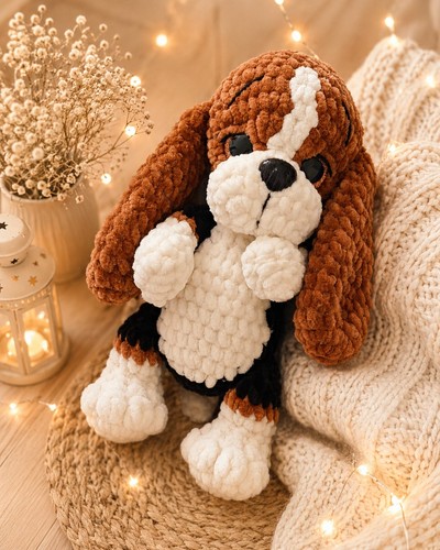 Gehäkelte plüschtiere hund - gehäkelte,