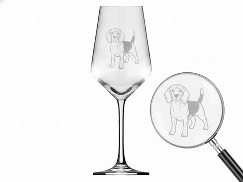 Weinglas gravur beagle 350ml - gravur,