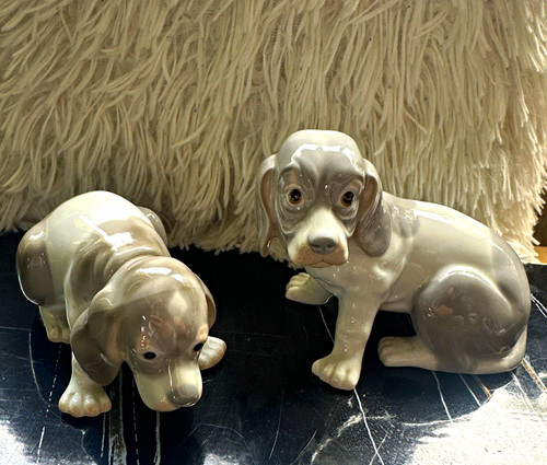 Vintage porcelain beagle puppy - beagle,